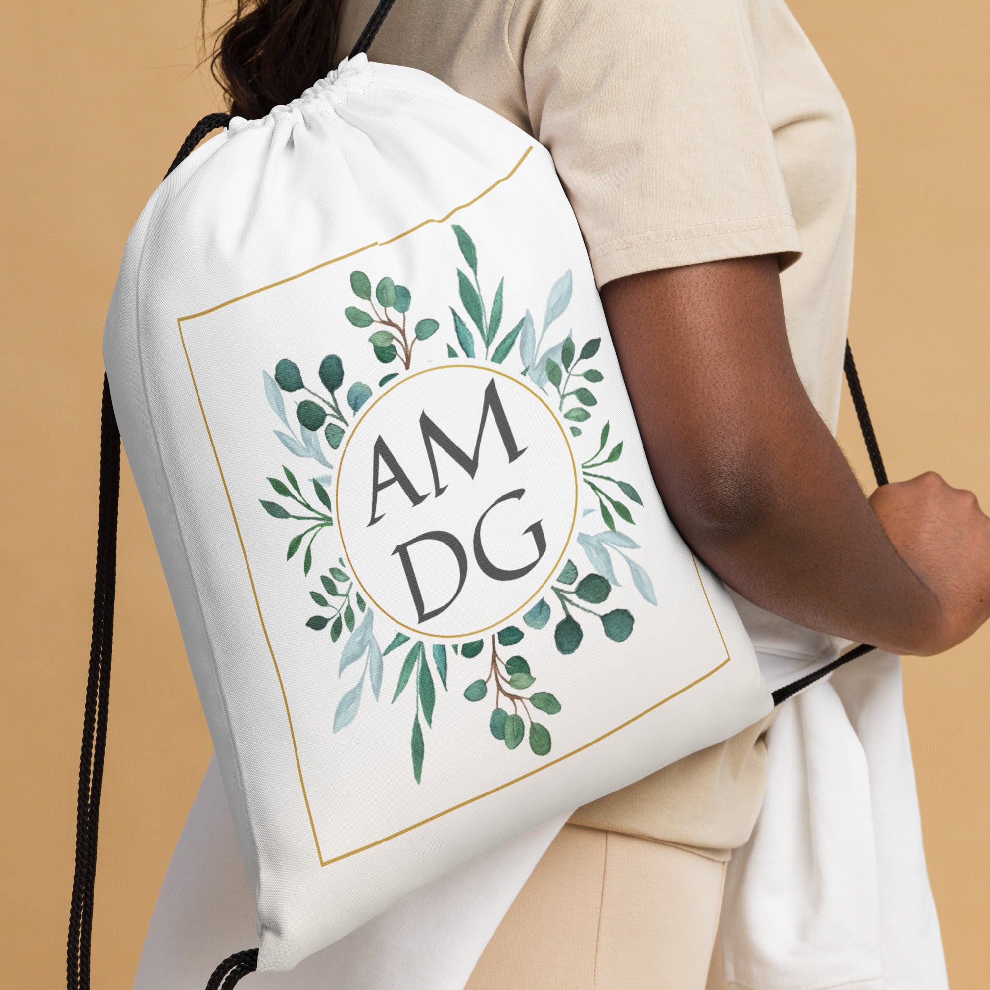 AMDG Drawstring bag – Virtus Hortus AMDG Drawstring bag – Virtus Hortus