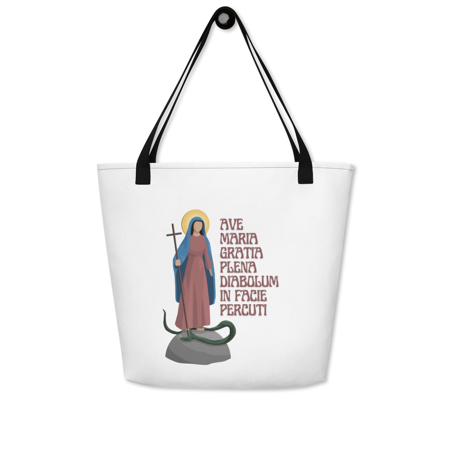 Hail Mary full of grace Large Tote Bag