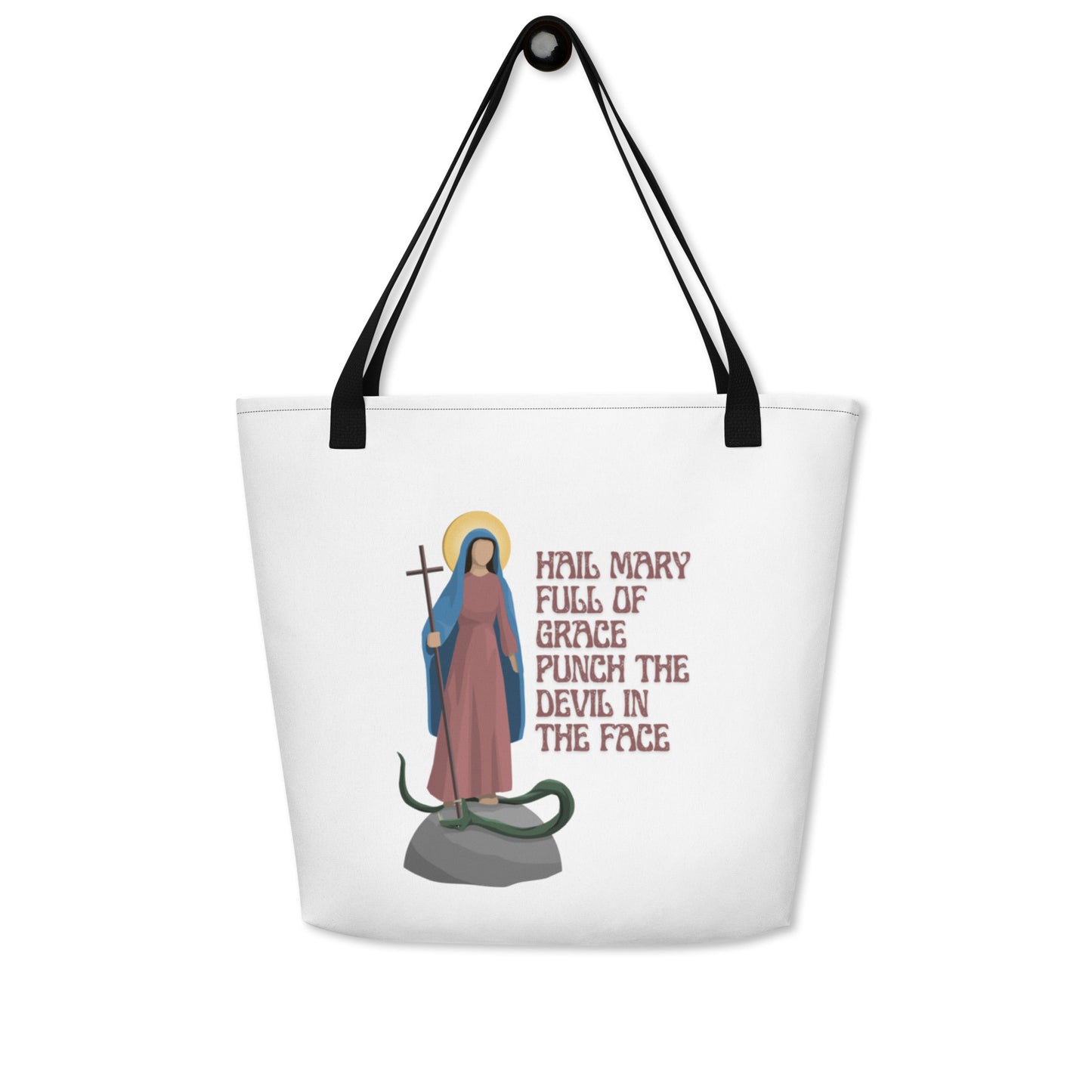 Hail Mary full of grace Large Tote Bag