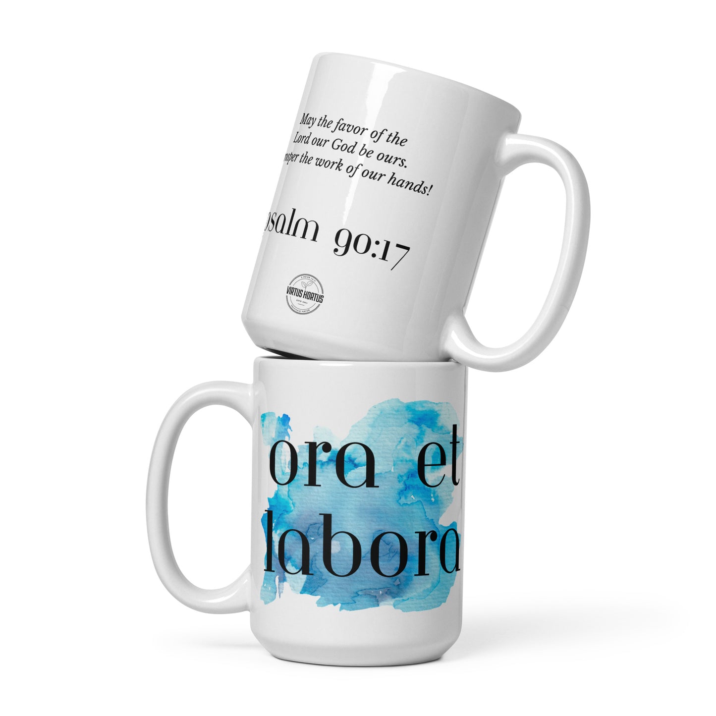 Ora et Labora White glossy mug